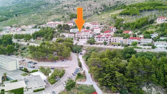 Umístění objektu z leteckého pohledu.