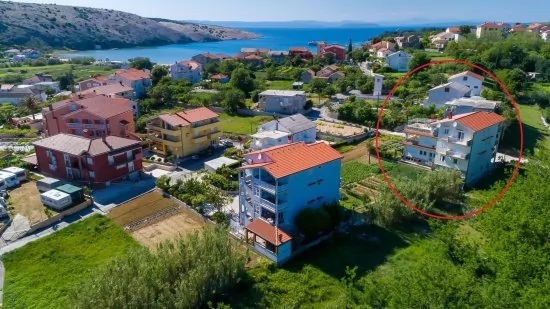 Umístění objektu z leteckého pohledu.