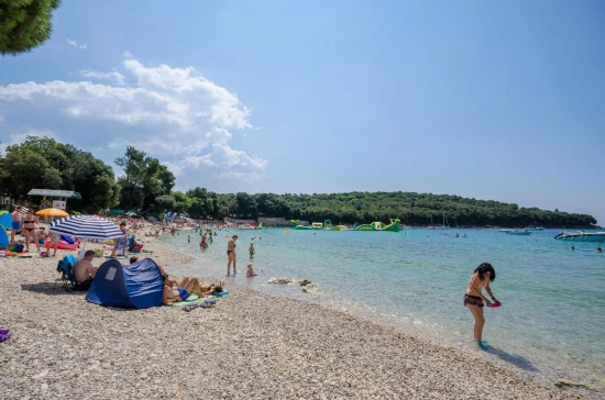 Velká oblázková pláž 900 m od objektu.