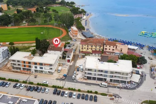 Umístění objektu z leteckého pohledu.