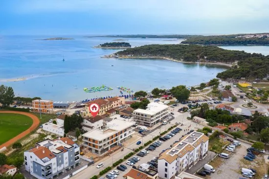 Umístění objektu z leteckého pohledu.