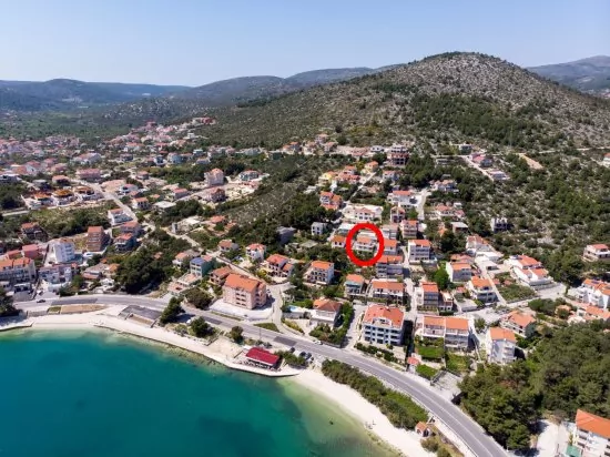 Umístění objektu z leteckého pohledu.