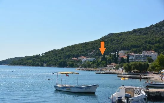 Umístění objektu směrem od pláže.