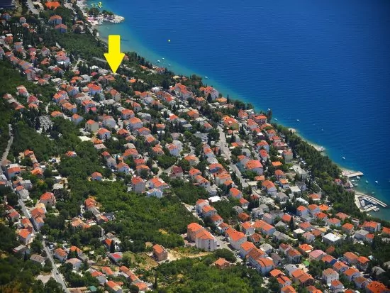 Umístění objektu z leteckého pohledu.