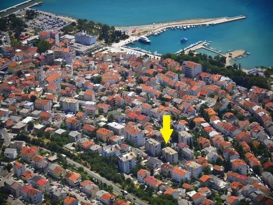 Umístění domu z leteckého pohledu.