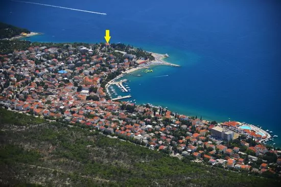 Umístění objektu z leteckého pohledu.