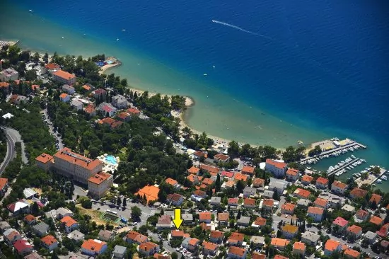 Umístění objektu z leteckého pohledu.