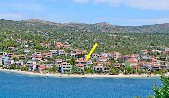 Umístění domu z leteckého pohledu.