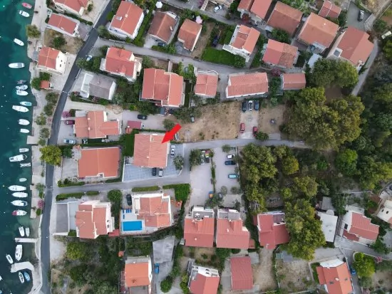 Umístění objektu z leteckého pohledu.